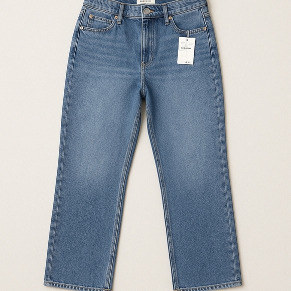 NWT Good American Straight Leg Jeans Size 15 Light Blue High Rise - Picture 1 of 4